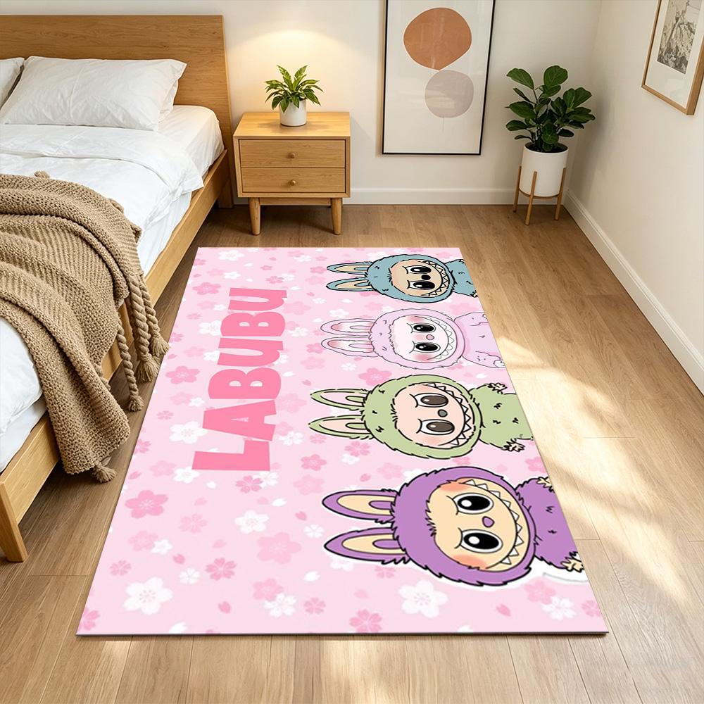 Labubu Floor Rug Office Rug Design for Hallway Entryway Dormitory Balcony Antislip Carpet Office Home Decor Wedding Party Gift