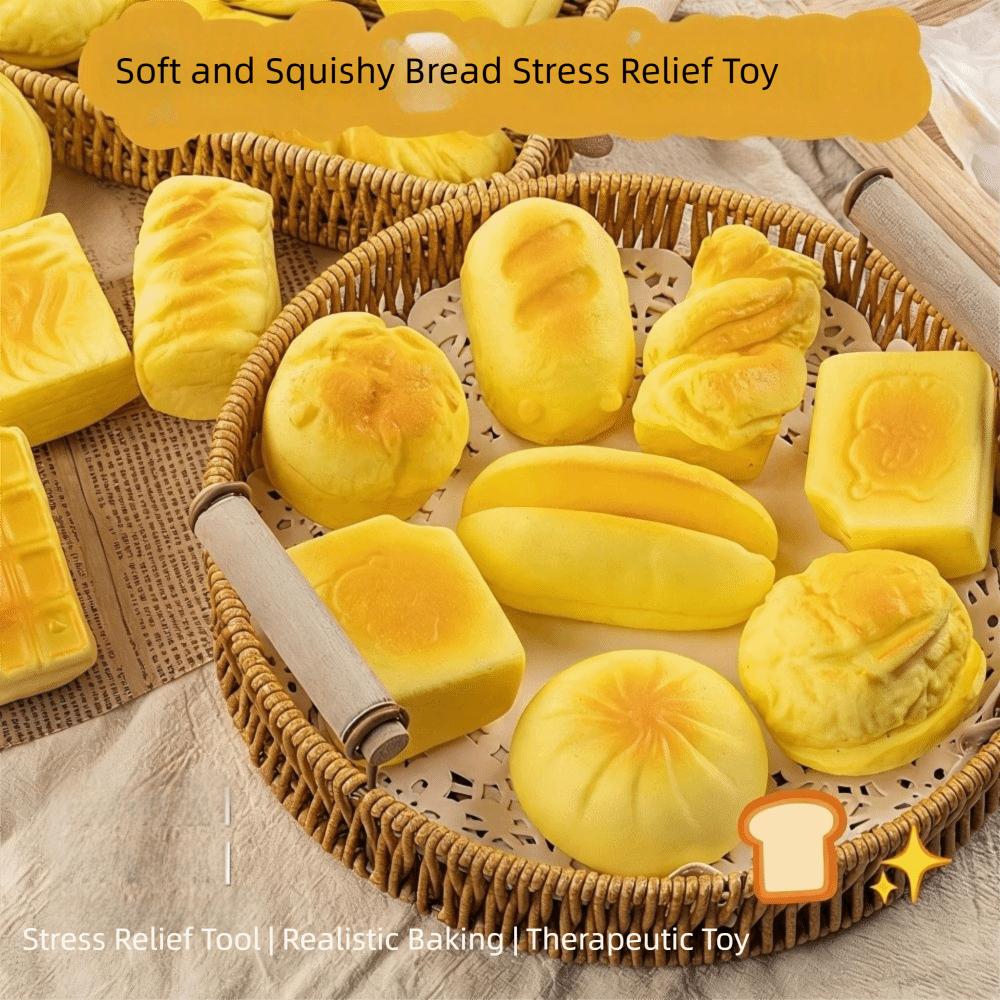 8PCS Slow Rising Simulated Bread Squishy Toys Simulated Bread Squeez Toy Home Decor