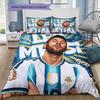 Lionel Messi Argentina National Team Bedding Set, Football Star Portrait Duvet Cover, 3Pcs Bed Set with 2 Pillowcases for Bedroom Decor, No Comforter