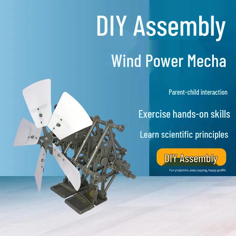 Wind-Powered DIY Bipedal Robot Kit for Students: Creative Science Experiment Puzzle Toy