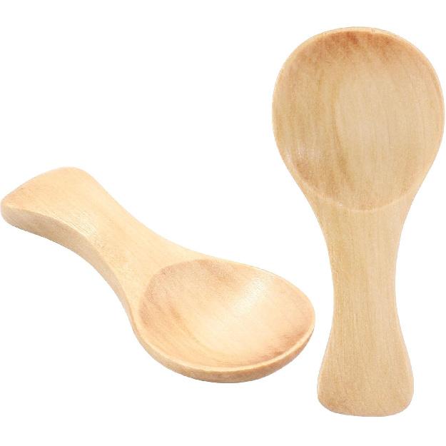 2 pcs Mini Wooden Spoons, Small Size Versatile Kitchen Accessories Ideal for Coffee, Sugar, Salt, Honey, Spices(Khaki)