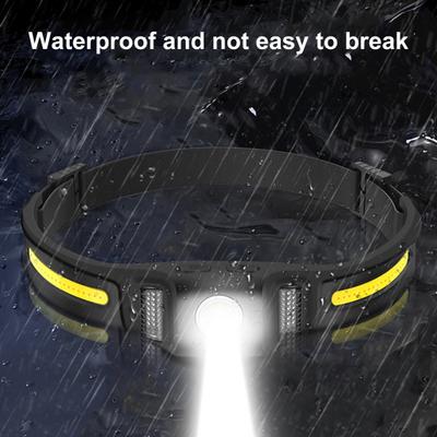 Latarka czołowa LED Wodoodporna, ładowalna, super jasna lampa czołowa z czujnikiem ruchu o wysokiej lumenach, latarka Akcesoria kempingowe