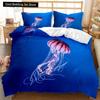 Marine Life Dynetrekksett Glødende Maneter Twin Qulittrekk Tropical Ocean Fish Under Sea Marine Life Polyester Sengesett
