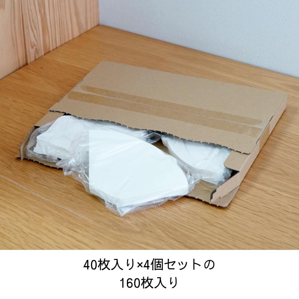 HARIO Trapezförmige Kaffeefilter 160 Stück x 4 Hergestellt aus FSC 02 W Filter, 1-4 Tassen, (40 Sätze), Japan, zertifiziert, Papier, Weiß, PEF-02-40W-4S-AZ+