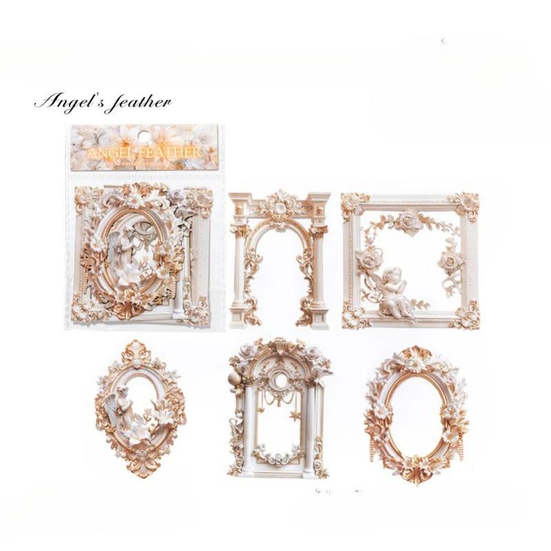 10 bucăți stil 3D cadru gol Material card hârtie jurnal decorativ lucrat manual bricolaj accesorii pentru albume de albume Junk jurnal