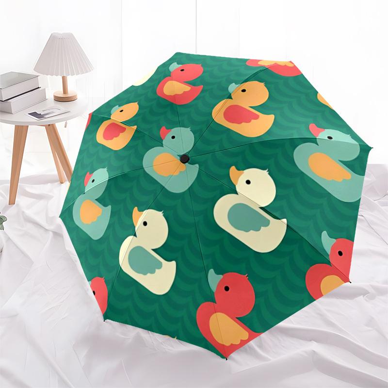 1pc Duck Pattern Automatic Open/Close Umbrella - Compact Travel Umbrella, Gift for Birthday, Yy251208118