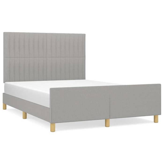 VidaXL Bed Frames with Headboard Light Grey 140x200 Cm3125219