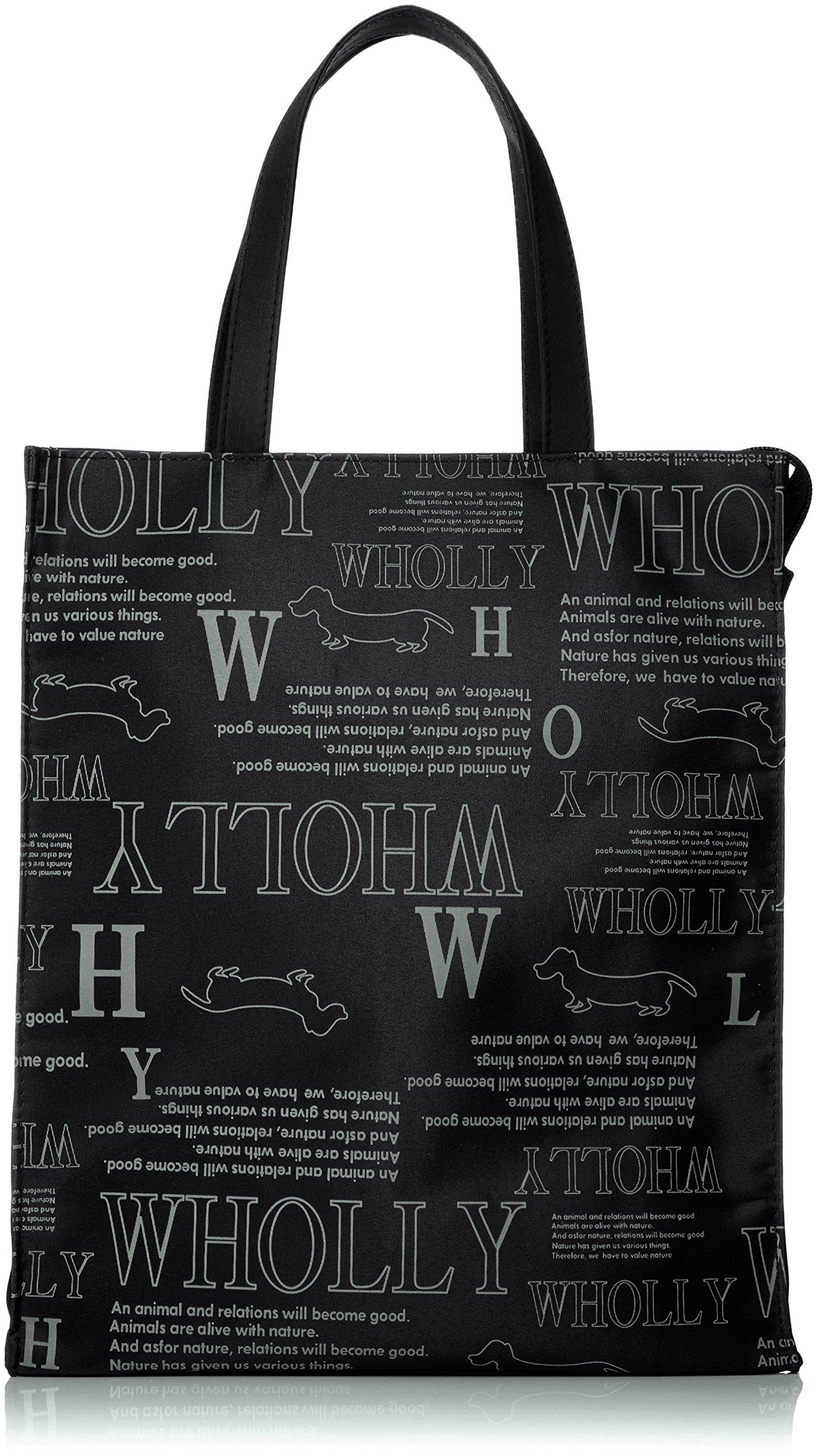 Сумка-тоут Wally, С узором, Вертикальная ручка, 1801-3L21, Черная