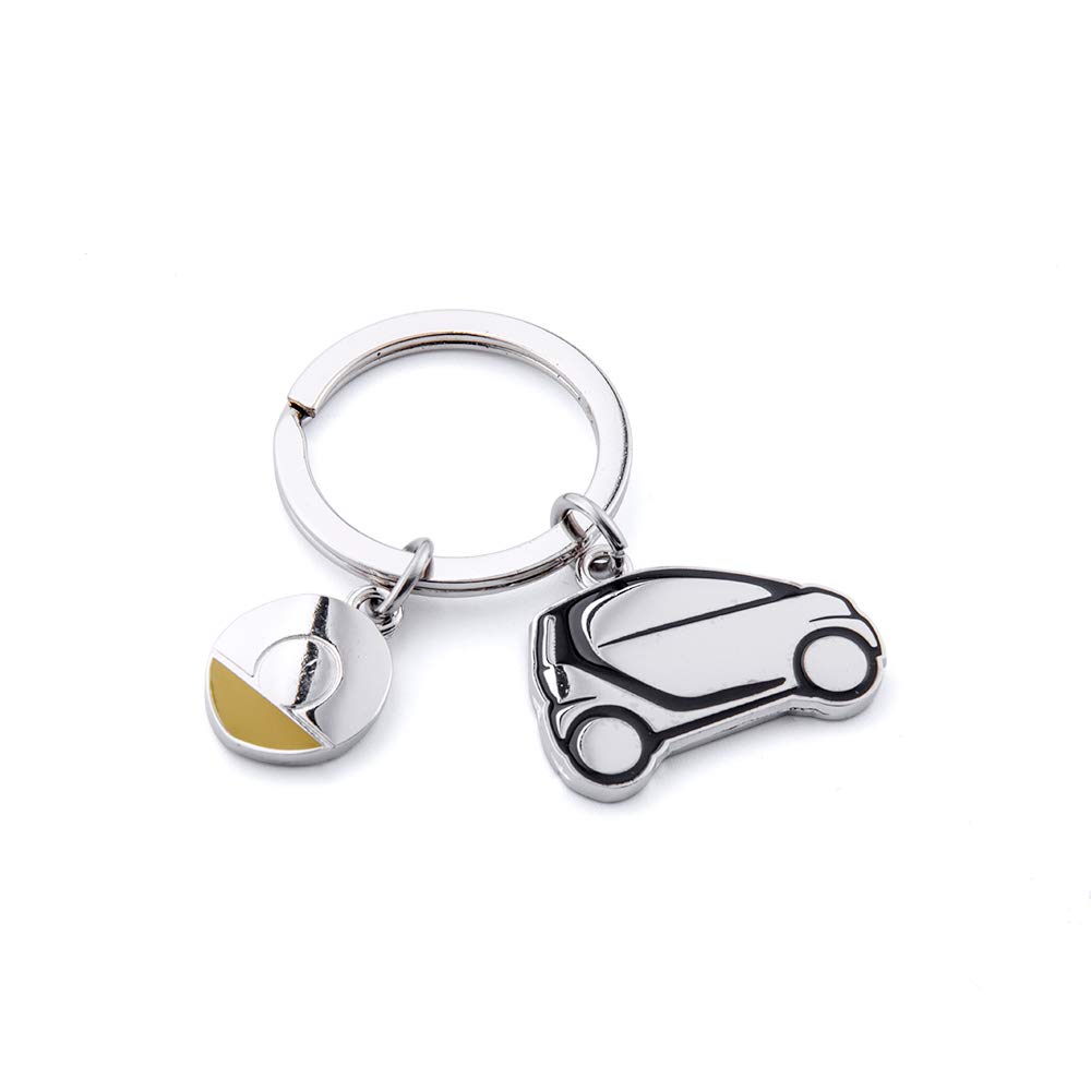 MOTO4U Stainless Steel Smart Car Keychain Car Model Key Chain Mercedes Smart