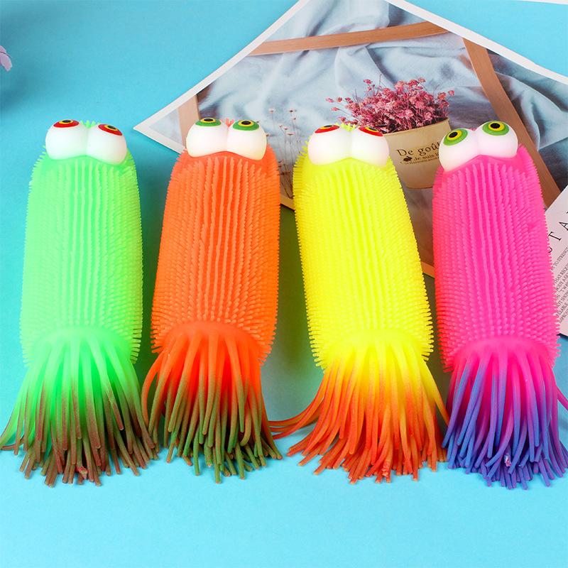 Funny Adult Decompression Vent Ball Glowing Toy Big Caterpillar Animal Squeeze Toy Neat Children's Toy Glowing Glowing Octopus