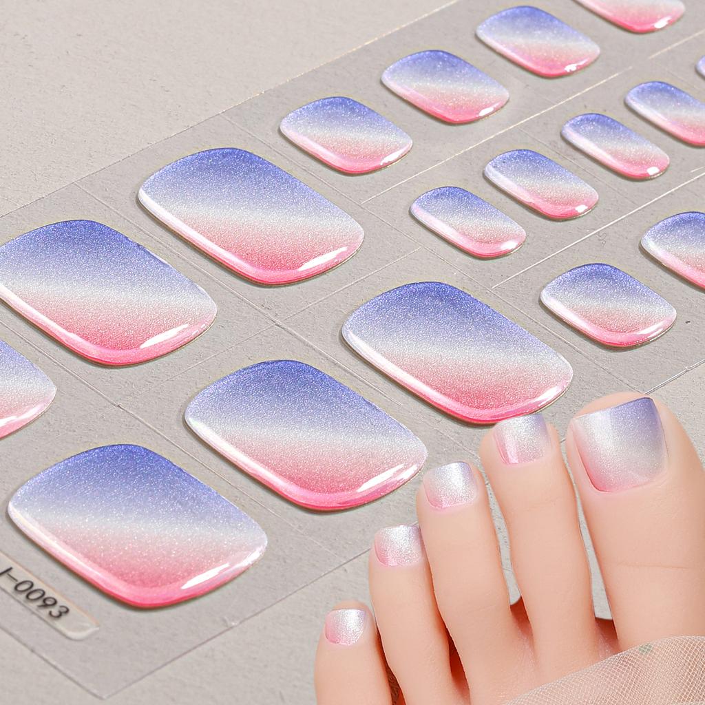 3D Waterproof Semi Cured UV Gel Toe Stickers for Nail Art-Luxurious Style Easy Apply