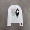 European and American Autumn Street Fashion Personalized Printed Retro Round Neck Long Sleeved T-shirt for Men and Women