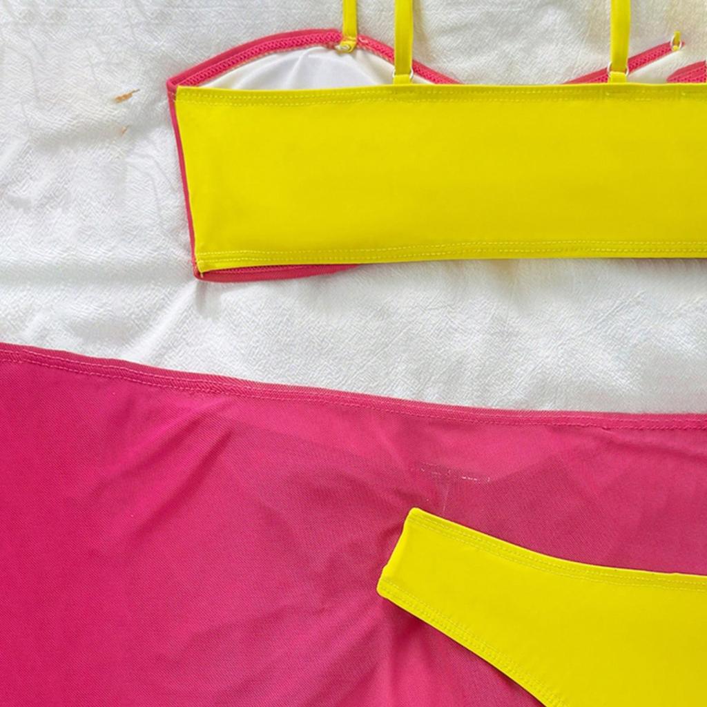 Modischer Damen-Bikini mit geteiltem Rücken Badeanzug Sportbekleidung
