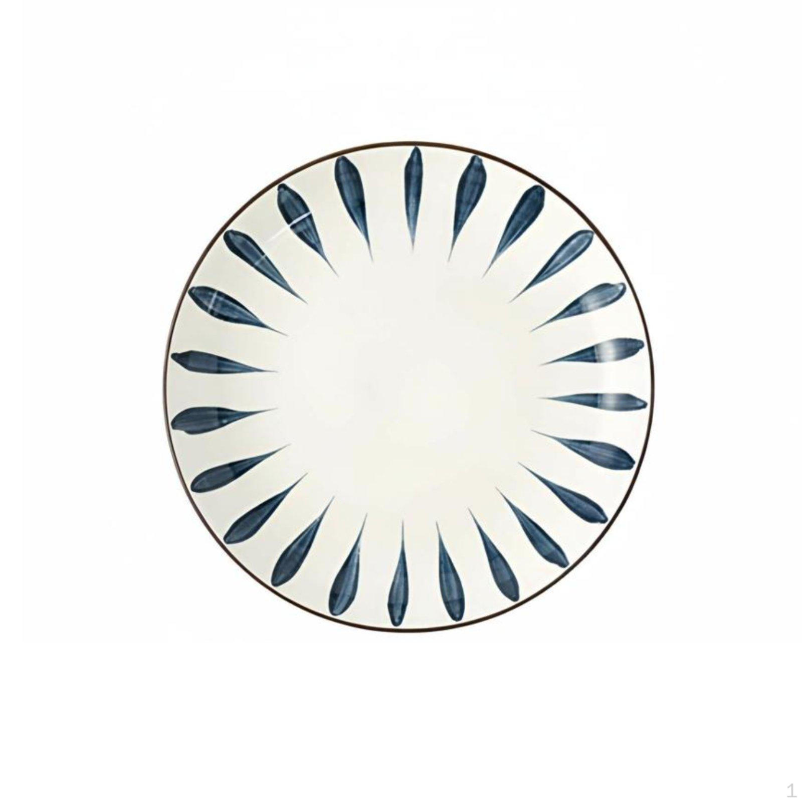 Japanese Ceramic Bowl & Plate Set, Minimalist Striped Dinnerware, Creative Tableware