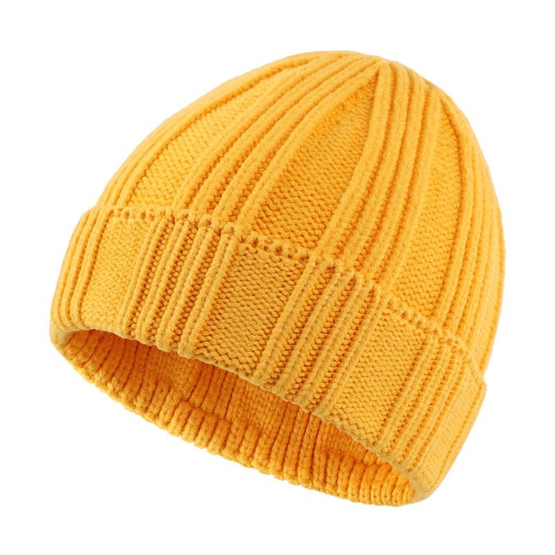 

Knitted hat Spring and autumn outdoor children s fashion flanged hat 6 years old breathable comfortable acrylic warm wool hat жёлтый