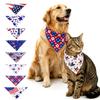 Pet Bandana with Distressed Flag Print Triangular Scarf for Dogs Adjustable Neck Accessory for Independence Day Outdoor Events