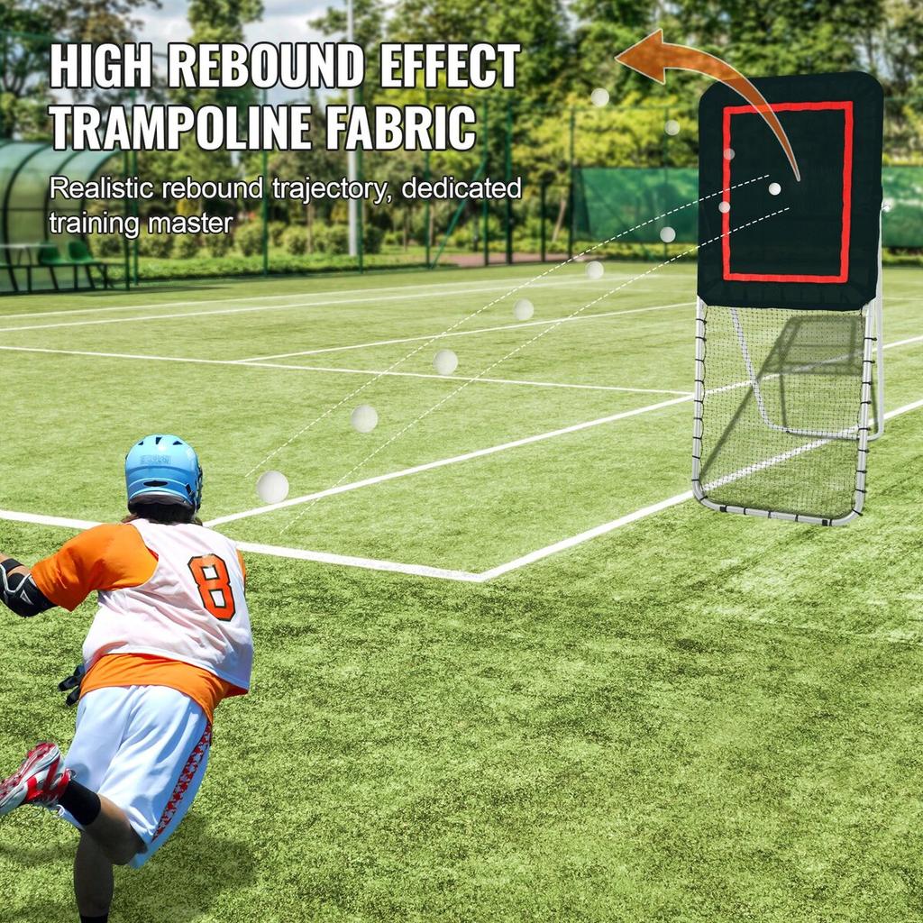 Folding Lacrosse Rebounder for Backyard, 3x8 Ft Volleyball Bounce Back Net, Pitchback Throwback Baseball Softball Return Training Screen, Adjustable