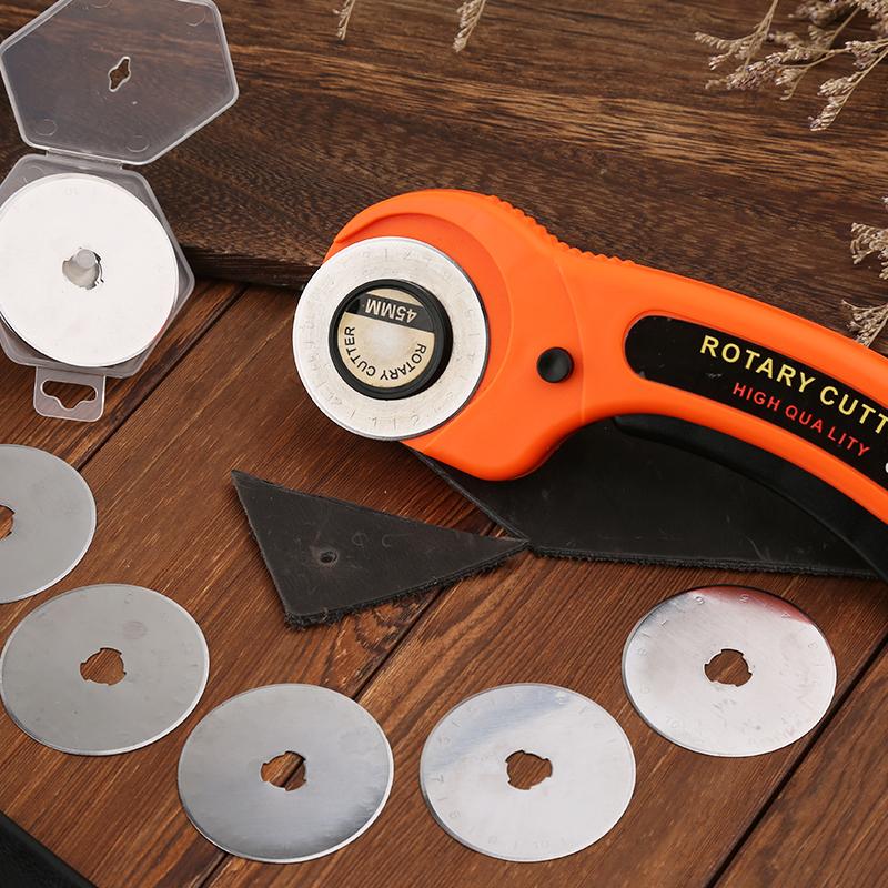 BUDDUR 10PCS 45mm Rotary Cutter Blades Kit With Storage Box For Quilting Fabric Paper DIY Patchwork Sewing Quilting Tools Set