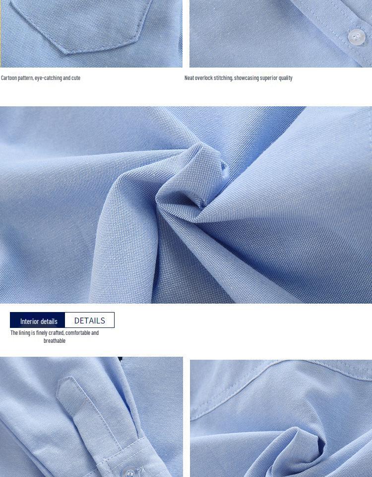 Långärmad tecknad skjorta för pojkar, Åldrar 3-14, Ledig nedvikt krage, Idealisk för vår och höst, Skoluniform eller scenkläder