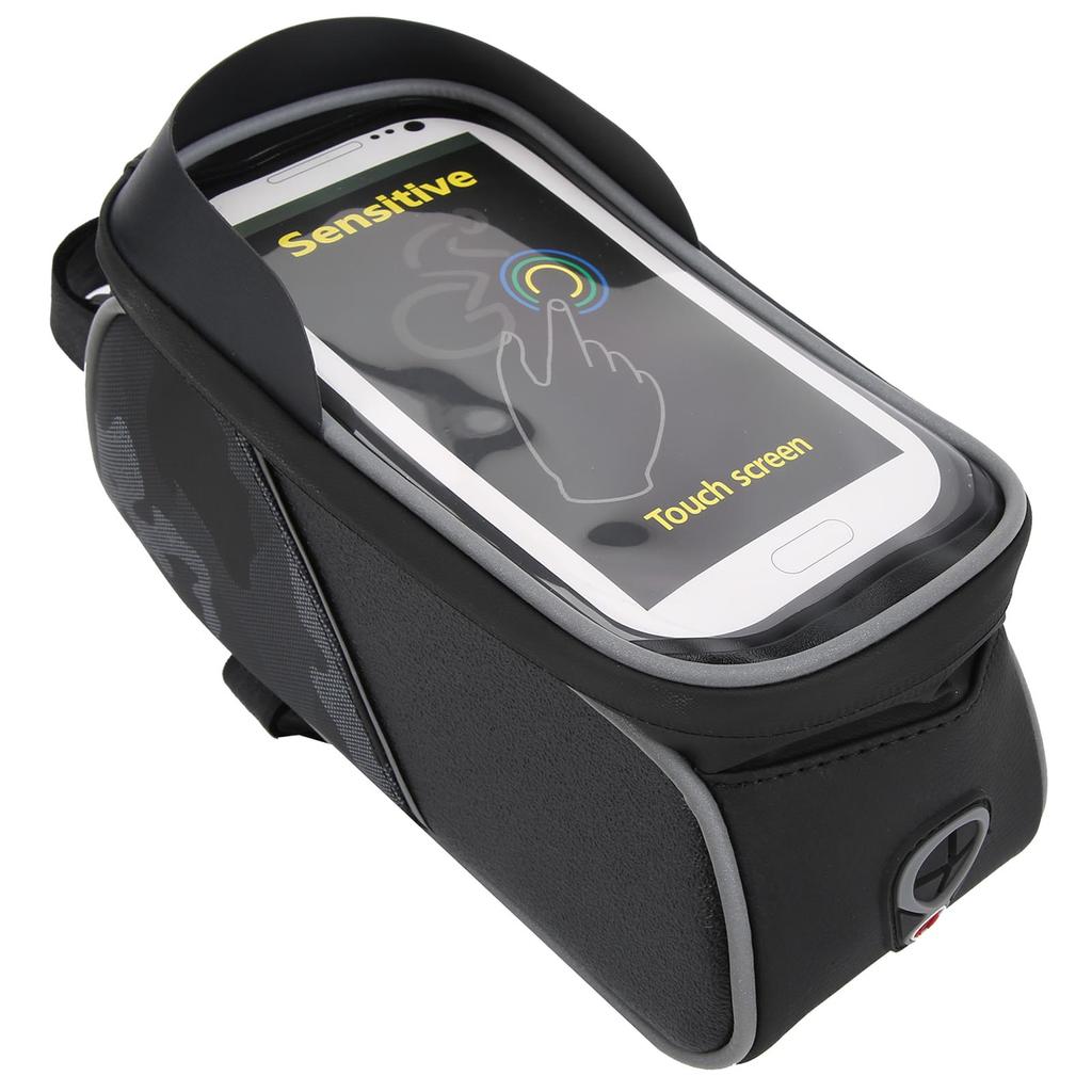 Bike Front Frame Bag Waterproof TPU Sensitive Touch Screen Top Tube Phone Mount Bag Pouch