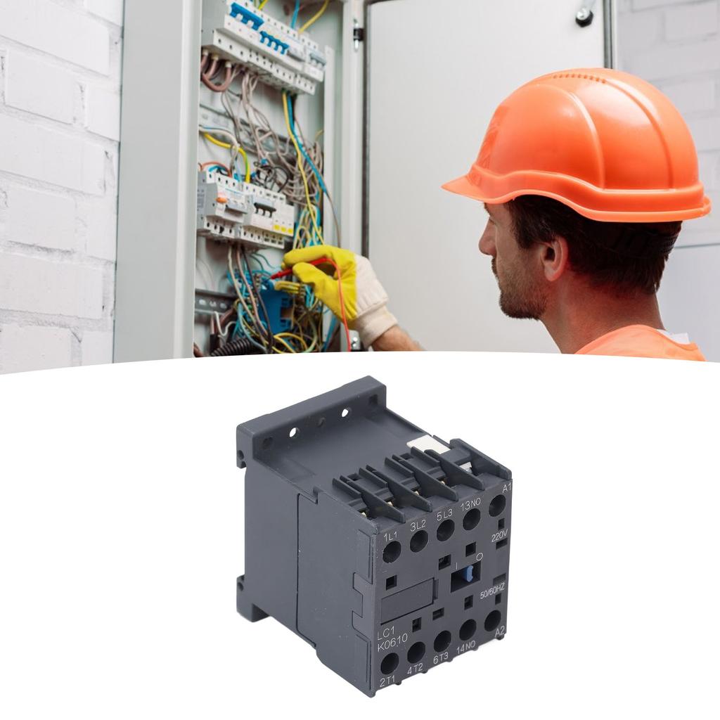 AC Contactor 6A 1 NO Normally Open K Type Small for HVAC Refrigeration Motor Control