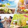 50x Cocktail Umbrella Straws Tropical Hawaiian Pool Party Drink Decoration Straw