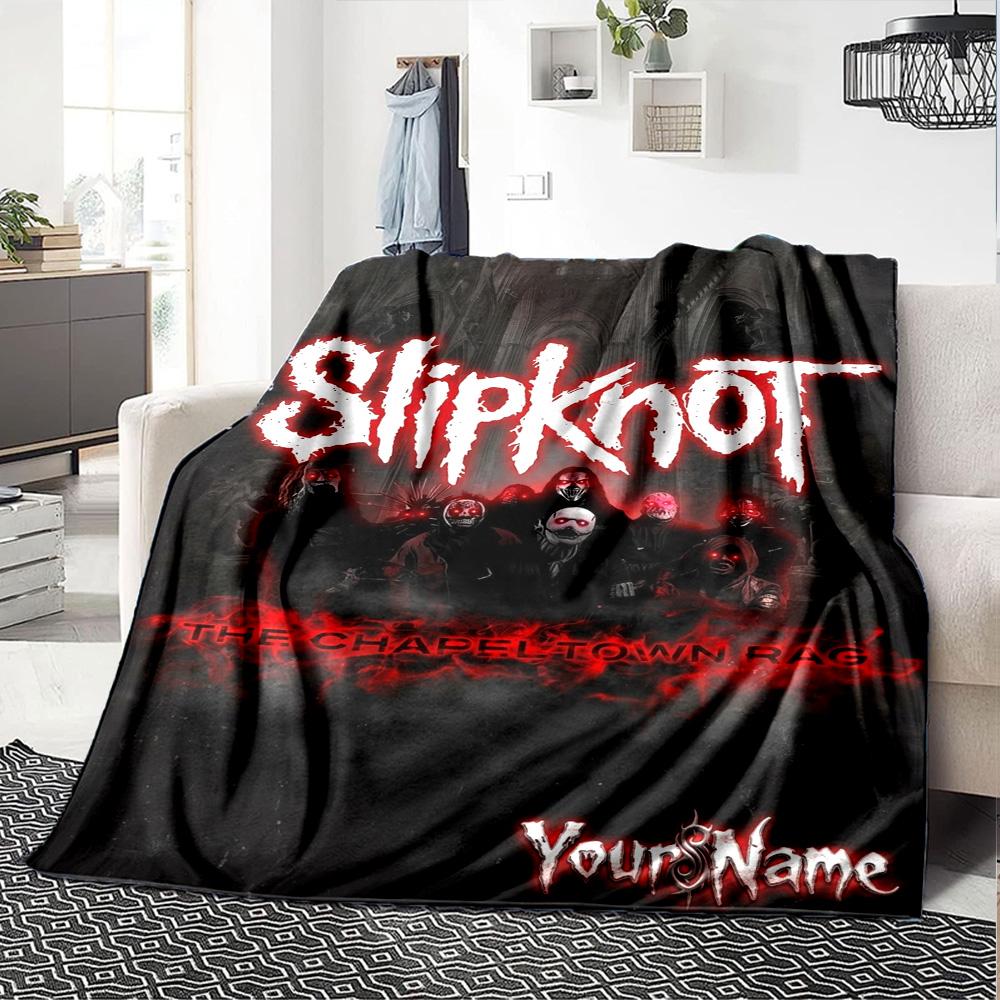 Name Individuell Slipknot Print Flanelldecke Hohe Qualität Warm Bequem Decke für Alle Jahreszeiten Perfekt für Geschenke Heimdekoration