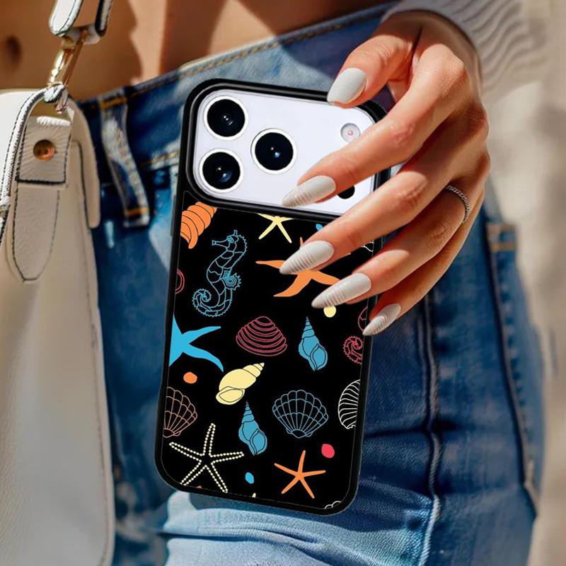 Seabed Shell Pattern Phone Case For iPhone 17 Air 14 15 13 12 Max Cover For Apple 16e 11 Pro Max Plus Coque