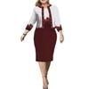 Plus Size Women Spring Summer Solid Dress Suits Floral Printed Cardigan Tops and Tank Dress Casual Elegant Two Piece Sets