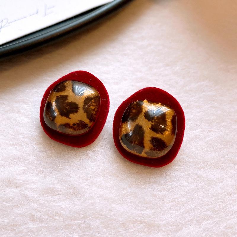 14K Gold-Plated Diamond Bow Heart Flower Earrings In Ankara Red