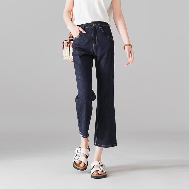 SOFSIL Women s High-Waist Micro-Flared Cropped Jeans 27