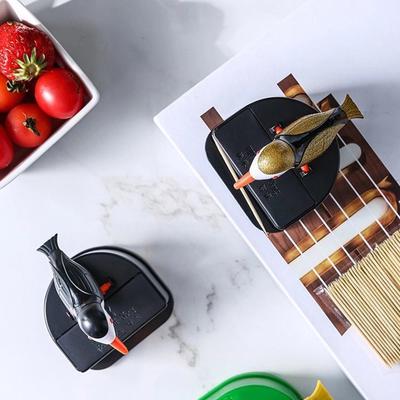 Scatola Portastuzzicadenti a Pressione Decorazione da Tavolo Tipo a Pressione Forma di Uccello Portastuzzicadenti Scatola Dispenser Porta Tavolo da Pranzo