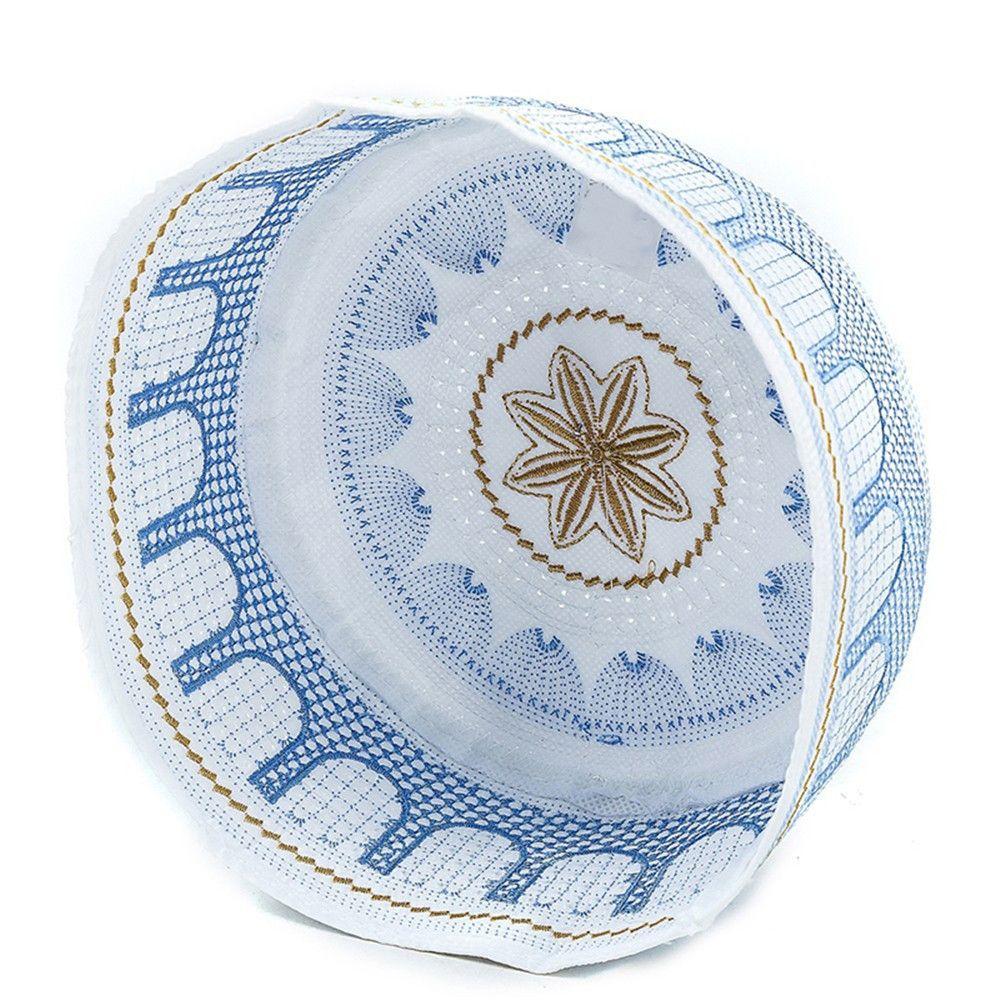 Islam Embroidery Cotton Prayer Hat Musliman Turban Muslim Hat India Caps