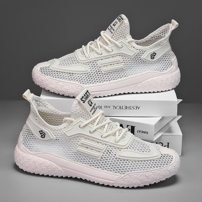 Fashion 2025 new summer hollow mesh casual shoes, comfortable and breathable, suitable for daily wear and running sports men's shoes