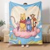 Winnie Pooh Adventure Flannel Blanket Super Soft Warm Cozy Blanket For Sofa Bed Office Travel Allseason Home Decor Gift