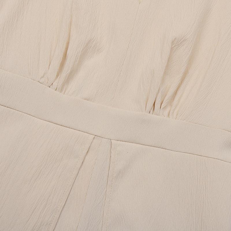 Dámský nový letní overal bez rukávů s výstřihem do V, jednobarevný overalové šortky