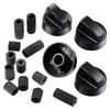 Replacement Control Knobs Set Including 4 Knobs and 12 Adapters for Stoves Ranges Ovens and Outdoor Appliances
