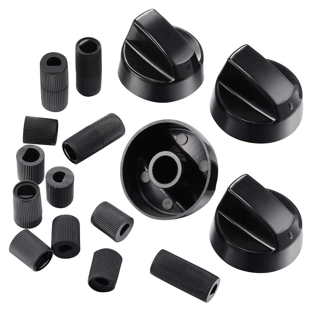 Replacement Control Knobs Set Including 4 Knobs and 12 Adapters for Stoves Ranges Ovens and Outdoor Appliances
