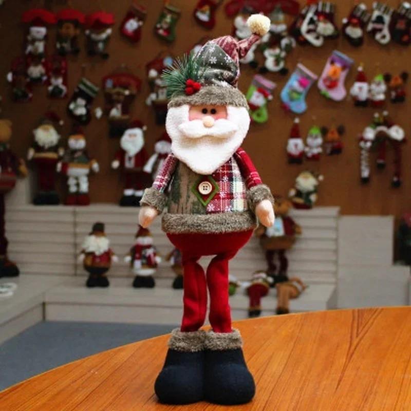 18×48cm Christmas Tree Pendant Accessories Dancing Old Man Snowman Deer Little Bear Fabric Doll Small Pendant Gift Wholesale