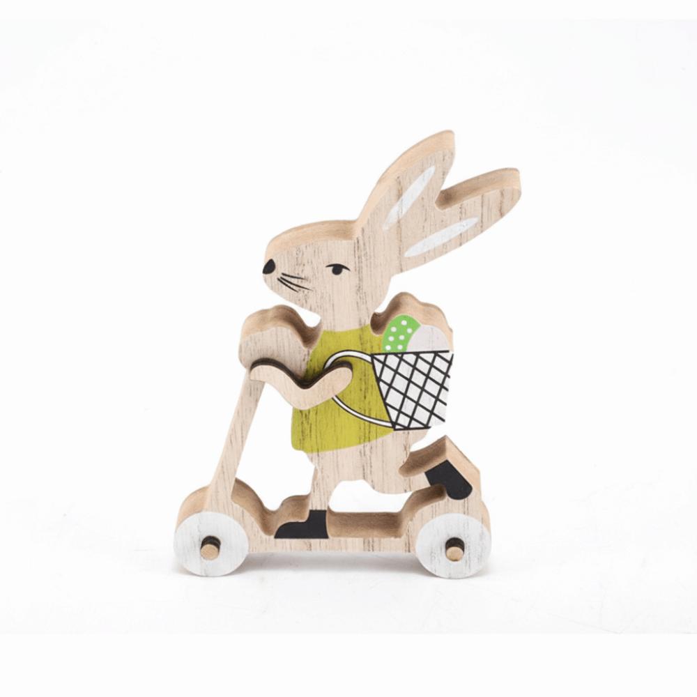 Long-Eared Rabbit Easter Decoration DIY Crafts Easter Gifts Wooden Rabbit  Party Decorations Style 4