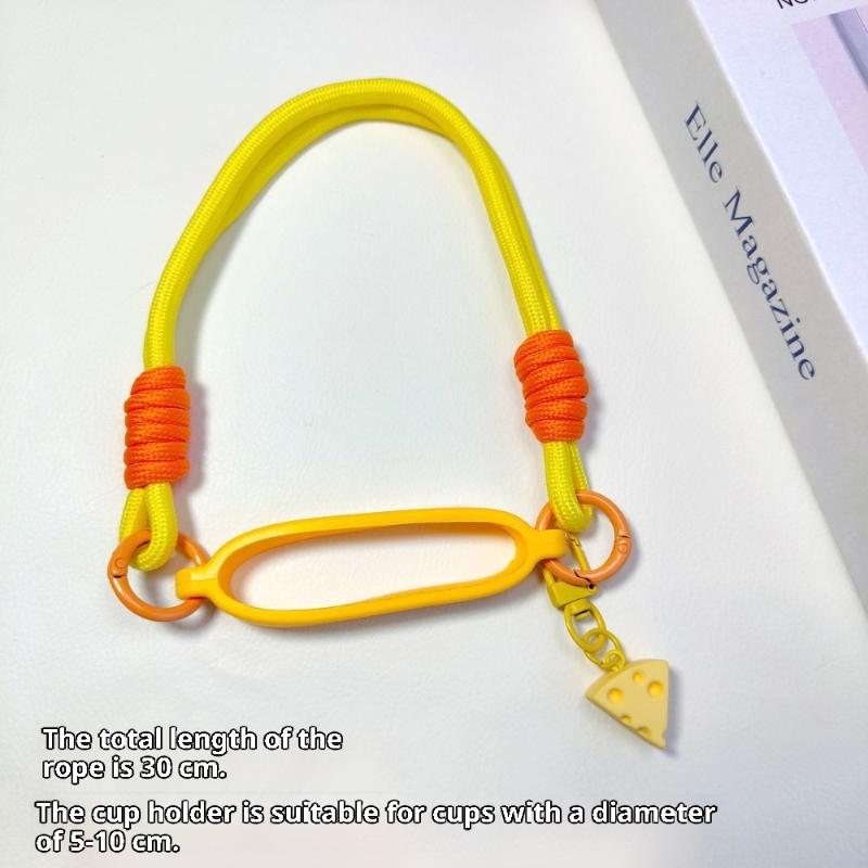 Candy Color Silicone Water Bottle Handle Strap Water Bottle Lanyard Hanging Rope Detachable Strap Bottles Cup Accessories