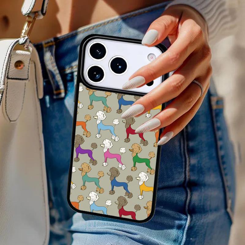 Poodles Cartoon Girly Cute Phone Case For iPhone 17 Air 14 15 13 12 Max Cover For Apple 16e 11 Pro Max Plus Coque