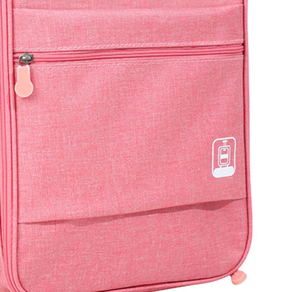 Hangable Folding Shoe Bag Big Waterproof Portable Multifunctional Shoe Storage Traveling Bag Pink