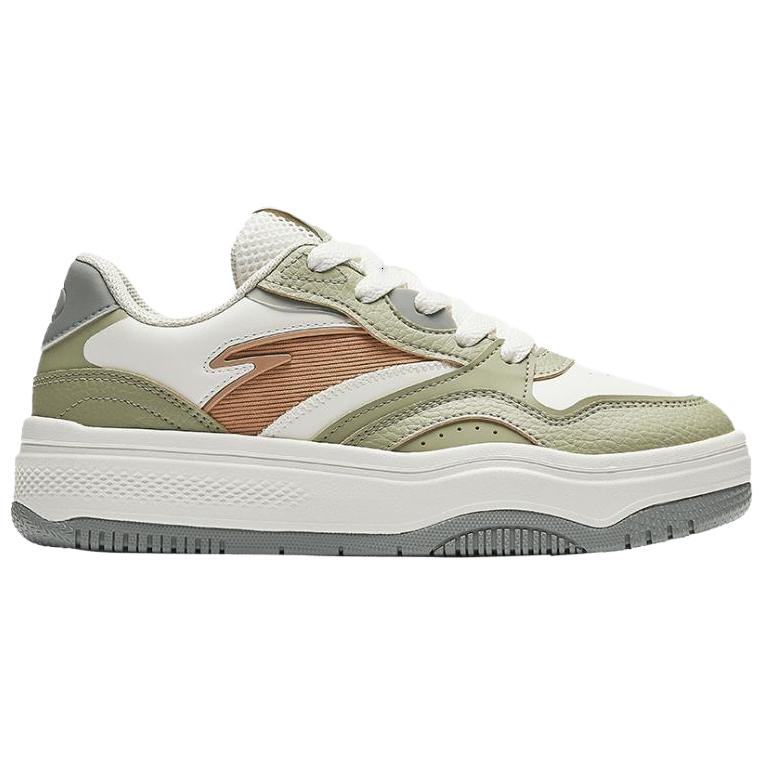 Anta Street Fun 2 Trendy Casual Non-Slip Wear-Resistant Height-Increasing Low-Top Skate Shoes Women Sneaker White Green 922518077-8