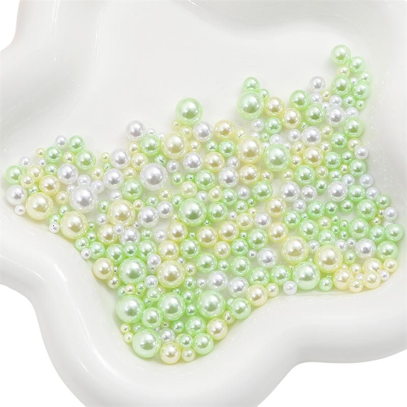 200Pcs No Hole 3-8mm Colorful ABS Round Imitation Pearl Beads for DIY Jewelry Craft Making Home Decoration Art Faux Pearls for Vase Fillers