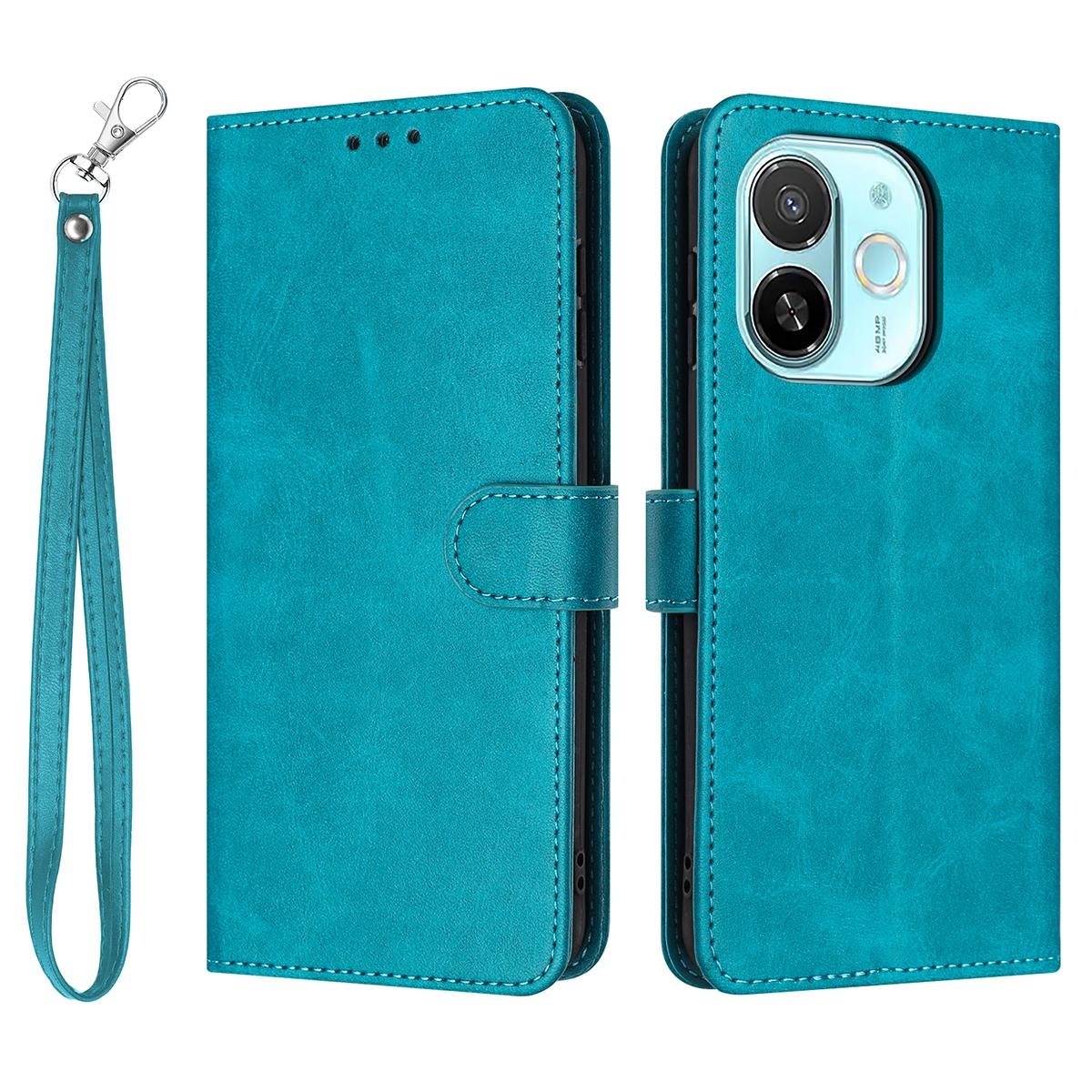 

Leather Case for TECNO Spark 30C 5G/Pop 9 5G Stand Wallet Phone Cover Calf Texture Green