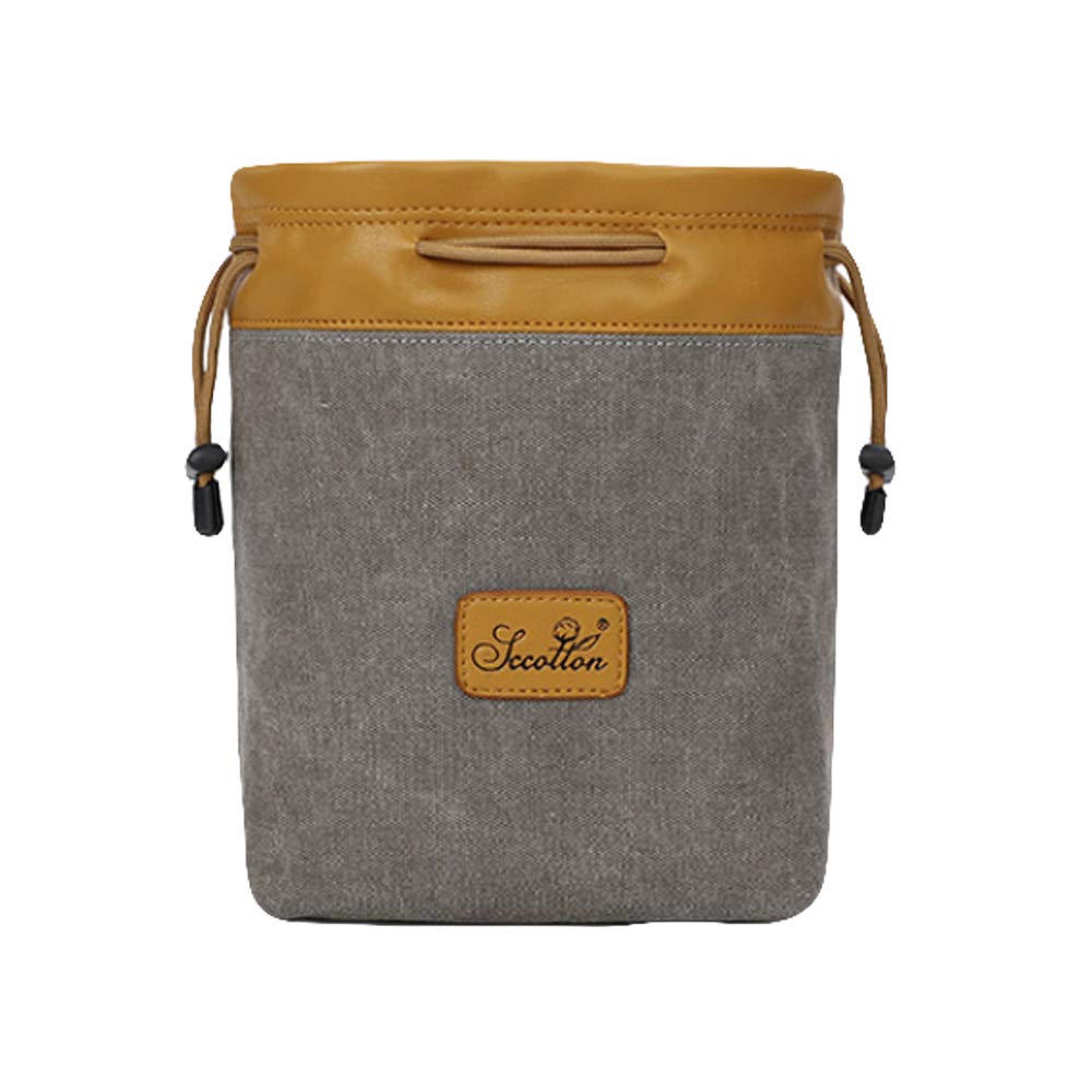 FUPUONE Waterproof Camera Pouch, Drawstring Bag for Mirrorless and SLR Cameras (Gray)