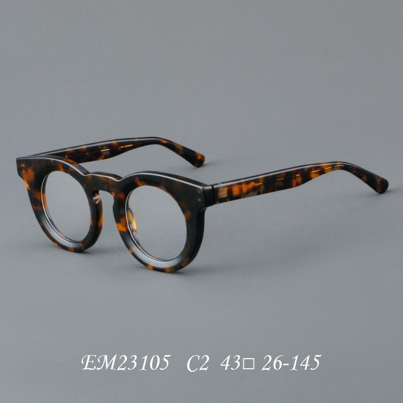 Japanese Handmade Eyeglasses Frame Men Zero Eyepieces Vintage Optical Frames Women Round Glasses Men Acetate Frame High Quality