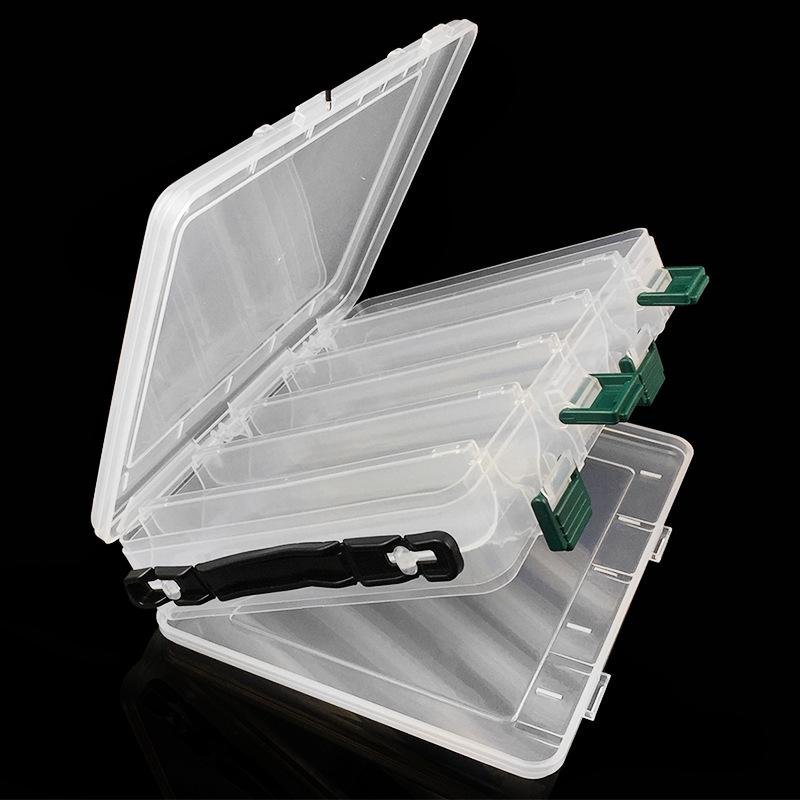 Portable Double Sided Plastic Lure Box 10 Compartments High Capacity Fishing Lures Boxes Fishing