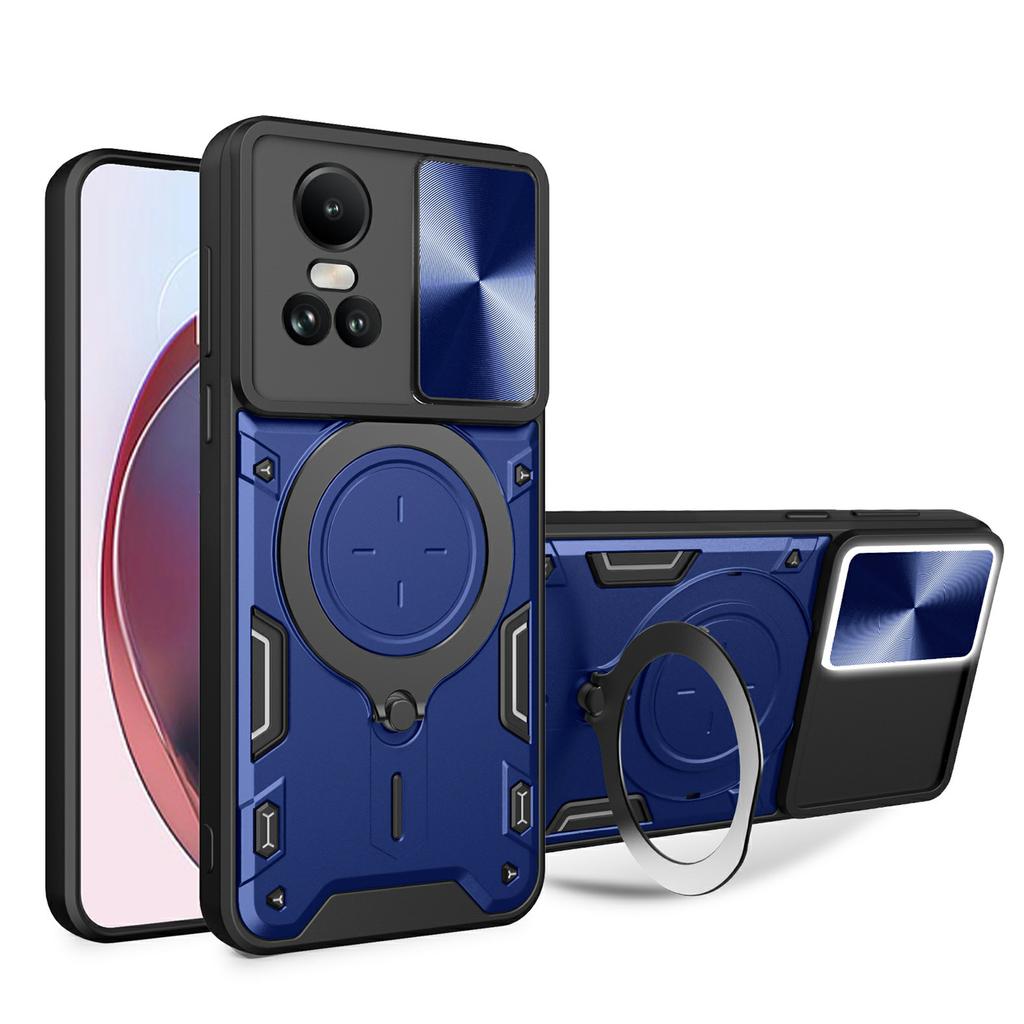 For Oppo Reno10 5G (Global)/Reno10 Pro 5G (Global) Case TPU+PC Phone Cases with Kickstand,Slide Lens Window